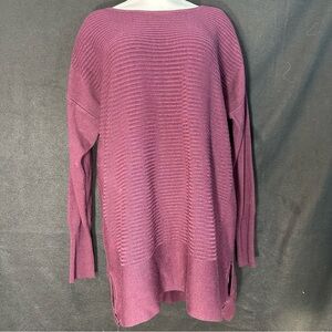 Women’s L Purple Ribbed Long Sleeve Sweater - A.N.A
